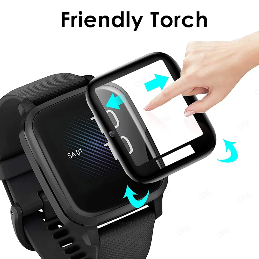 Screen Protector for Garmin Venu SQ & Venu Sq venu2 Curved Edge Full Coverage Soft Protective Film for Garmin Venu 2S Not Glass
