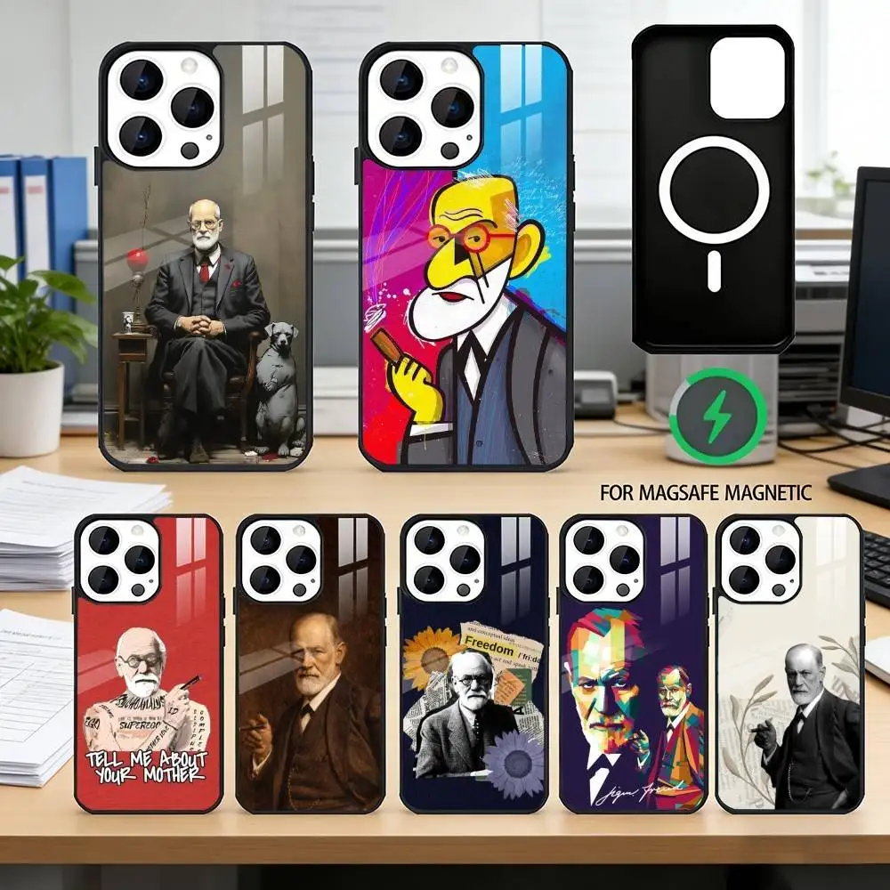 

Sigmund Freud Psychoanalysis Phone Case For iPhone17,16,15,14,13,12,11 Plus,Pro Magnetic For Magsafe Wireless Charging
