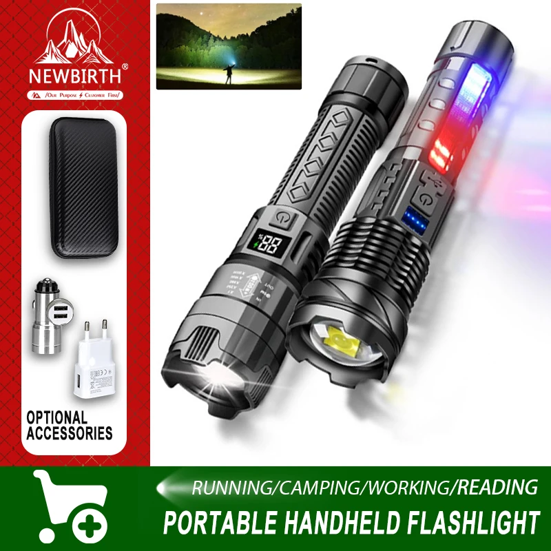 High Strong Power Led Flashlights Tactical Flash Light Torch Ultra Bright Lamp USB Charging Camping Fishing Defensa Zoom Lantern