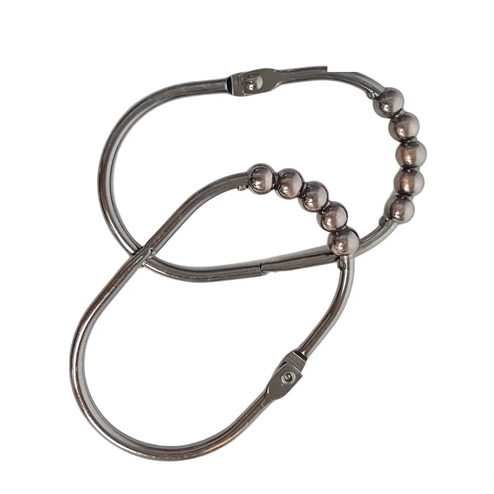 

12Pcs Rustproof Stainless Steel Shower Curtain Hooks Heavy Duty Wide Rings Smooth Glide for Bathroom Shower Rods