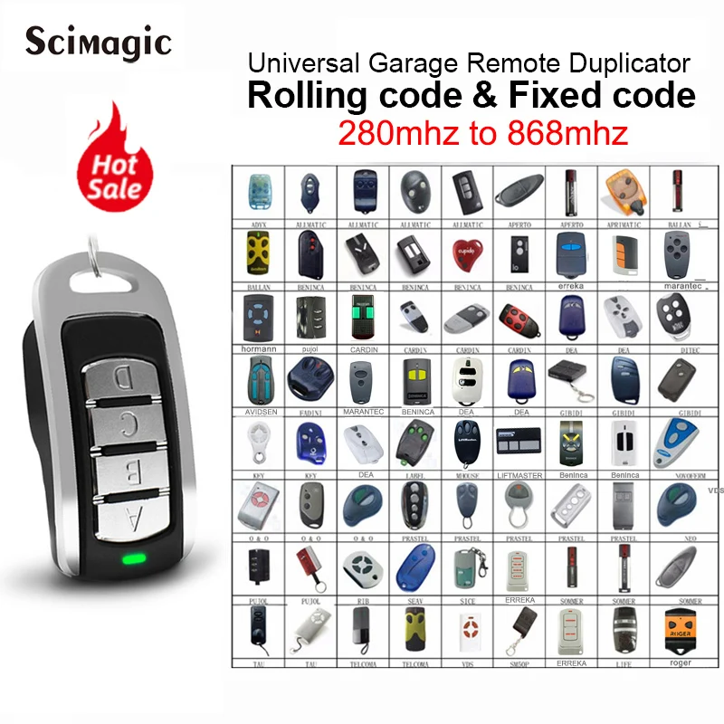 Imagem -02 - Universal Multifrequency Garagem Porta Controle Remoto Portão Abridor de Comando Chaveiro Duplicador Transmissor Clone 280868mhz 433