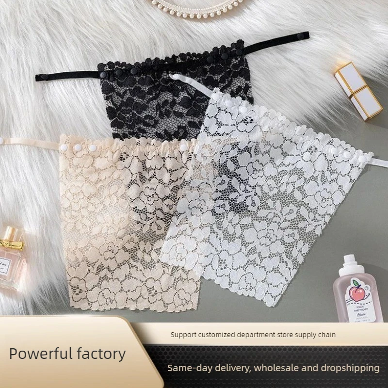1/3x Lady Lace Anti-peep Cleavage Cover,Seamless Strapless Chest Privacy Guard,Women Anti-exposure Underwear for Dress Camisole