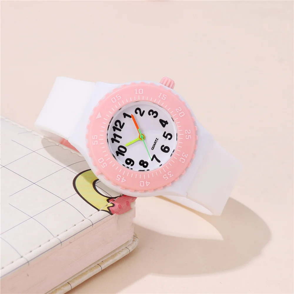fashion sweet colorful silicone band quartz boys girls students Watch