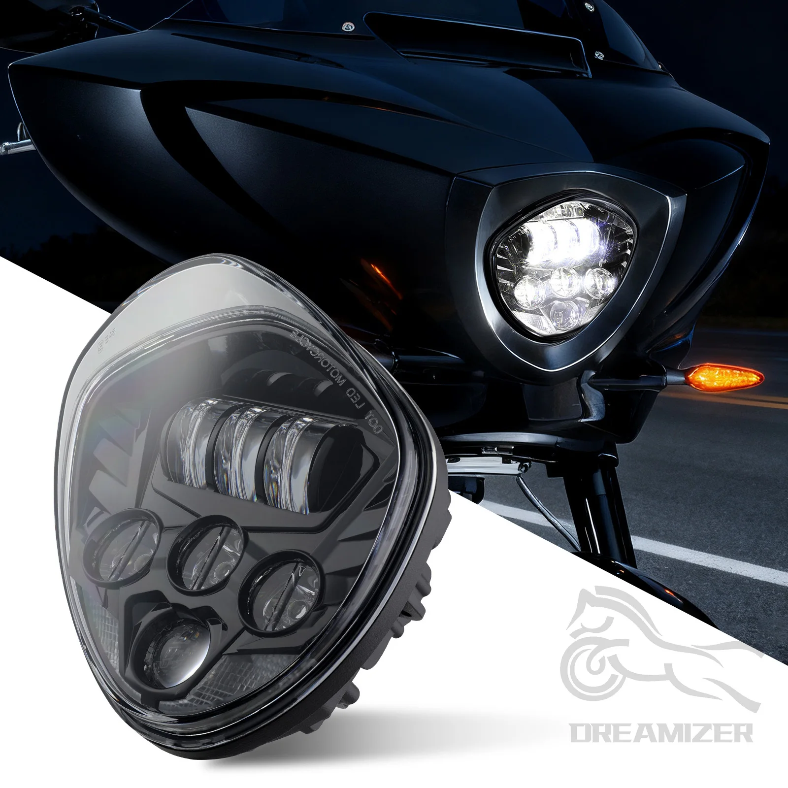 

Motorcycle LED Headlights High Low Beam For Motorcycle JEEP Wrangler JK Harley Touring Classic Electra Road King Yamaha