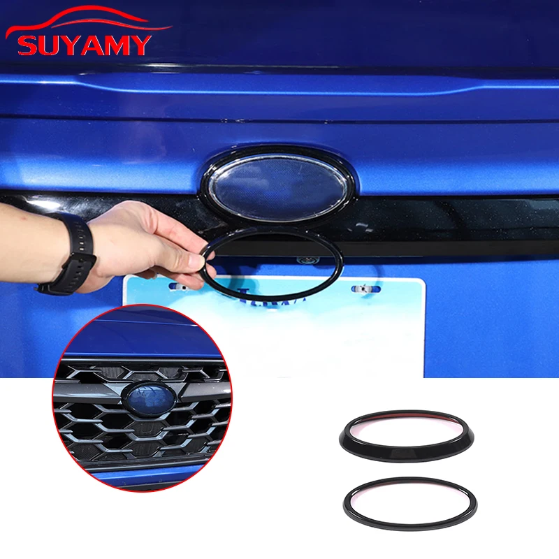 For 2021-2024 Subaru WRX ABS Car Front Rear Logo Decoration Ring Stickers Trim Cover Emblems Frame Overlay Ring Car Accessories