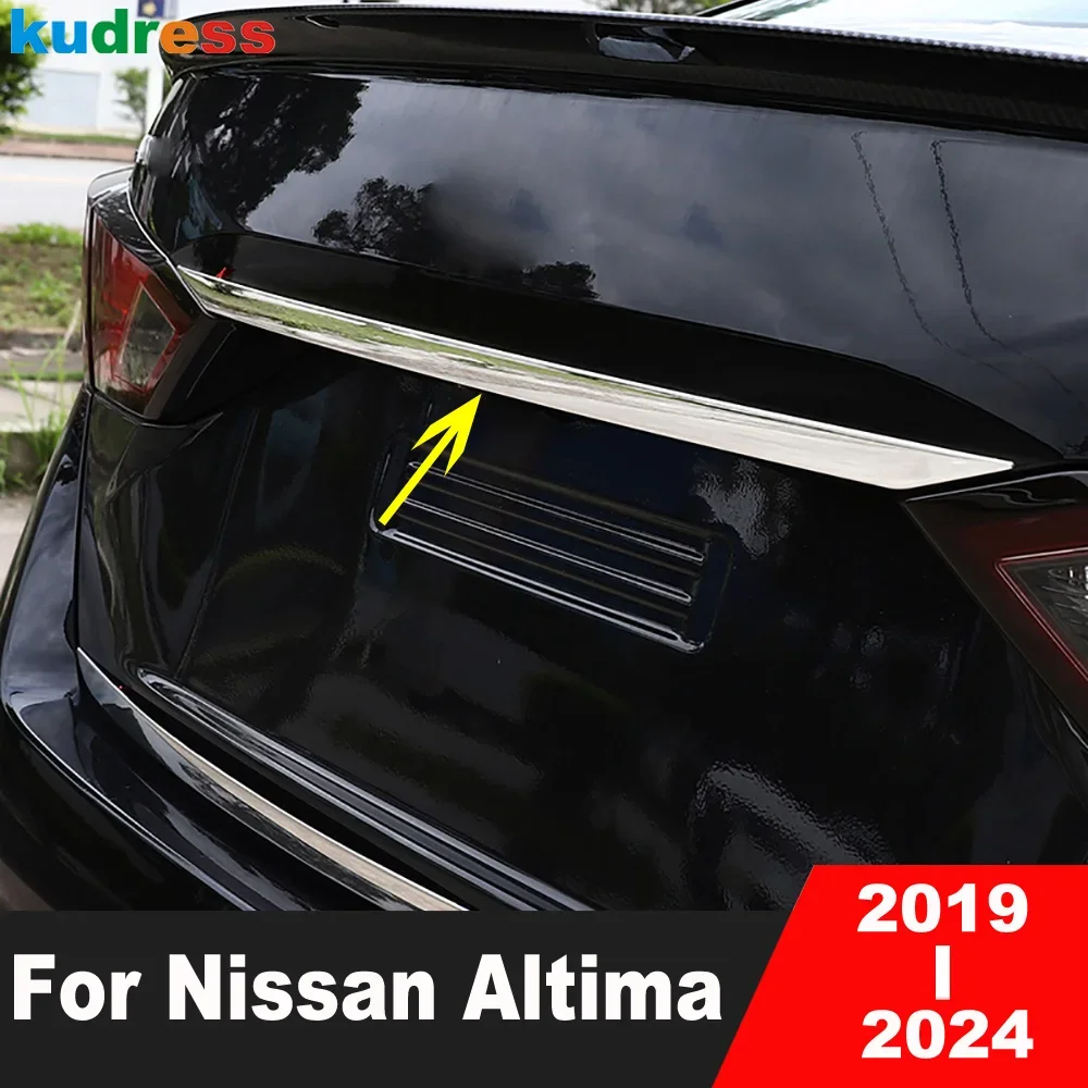 

Rear Trunk Lid Cover Trim For Nissan Altima 2019 2020 2021 2022 2023 2024 Steel Tailgate Molding Garnish Strip Car Accessories