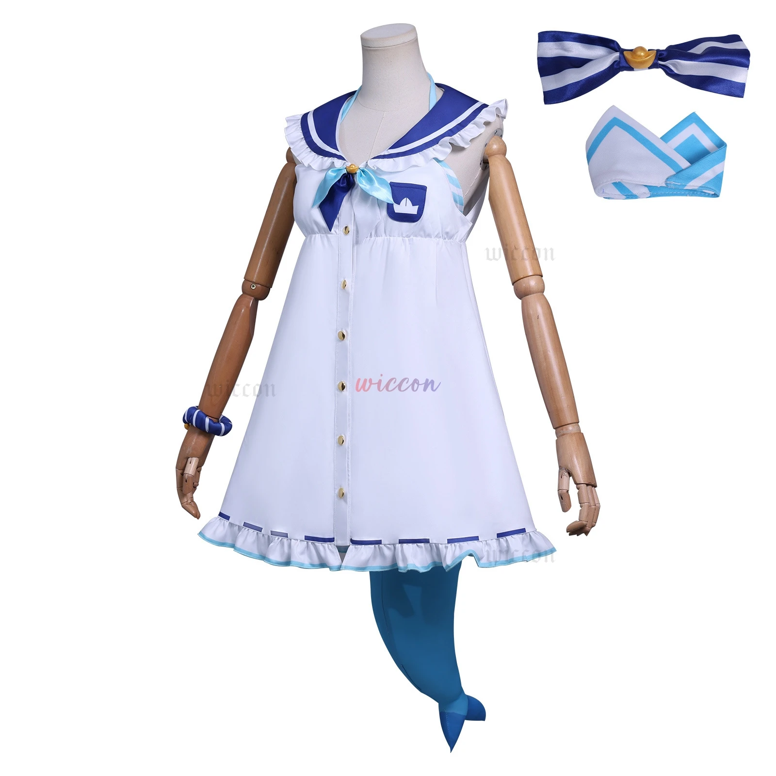 أزياء Vtuber Sameko Saba التأثيرية Gura التناسخ من Saba Sailor فستان لطيف لحفلات الهالوين الأنيمي ملابس نسائية