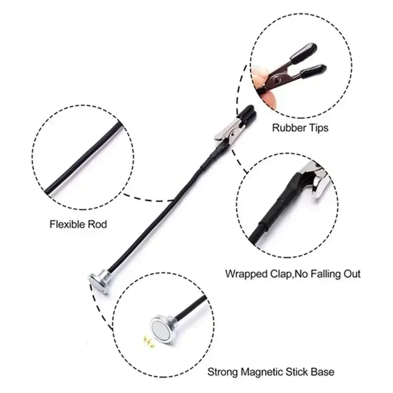 2026  Model Painting Stand Base Holder 12PCS Alligator Clip Sticks Magnetic Bendable for Airbrush Spray Hobby DIY Model Crafting view 3