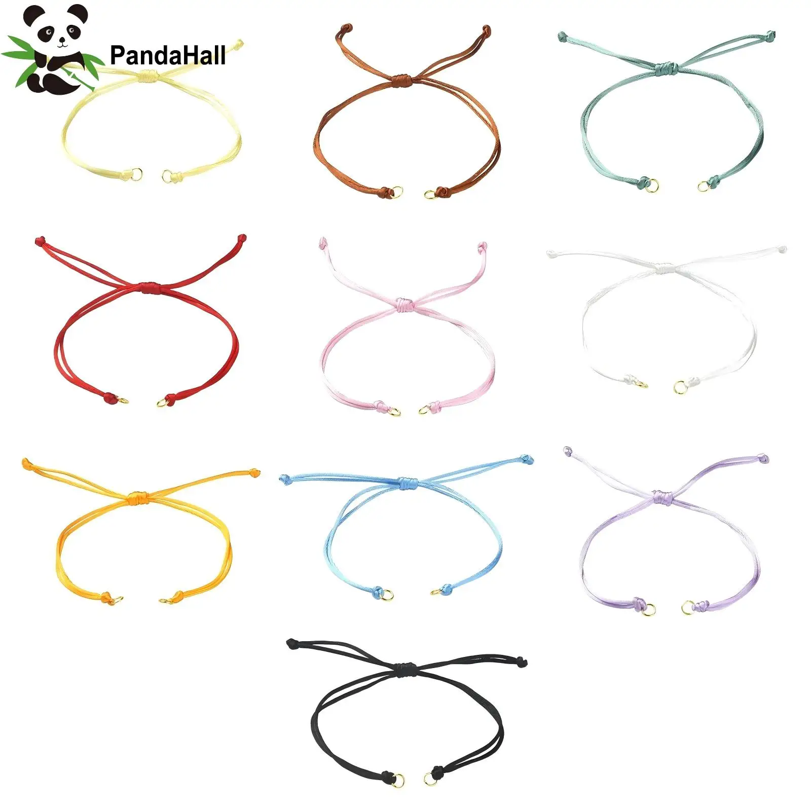 100Pcs appointColors Nylon Braided Adjustable Link Bracelet Half Finished Braided Nylon Thread Bracelets for DIY Bracelet Making