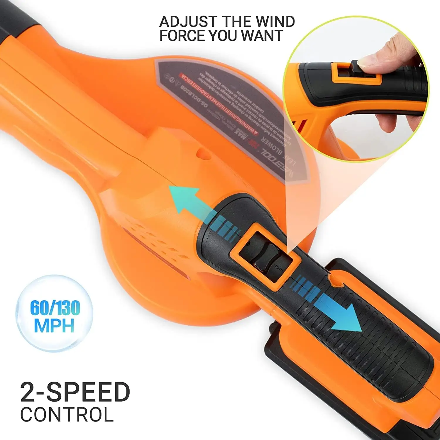 Cordless Leaf Blower with Battery and Charger, Leaf Blower Battery Operated, Rechargeable Electric Handheld Leaf Blower Variable