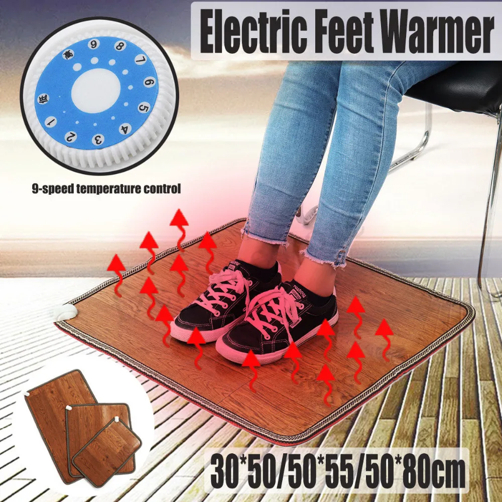 Electric Heating Pad Thermal Foot Feet Warmer Heated Floor Carpet Mat Pad Home Office Warm Feet Household Warming Tools