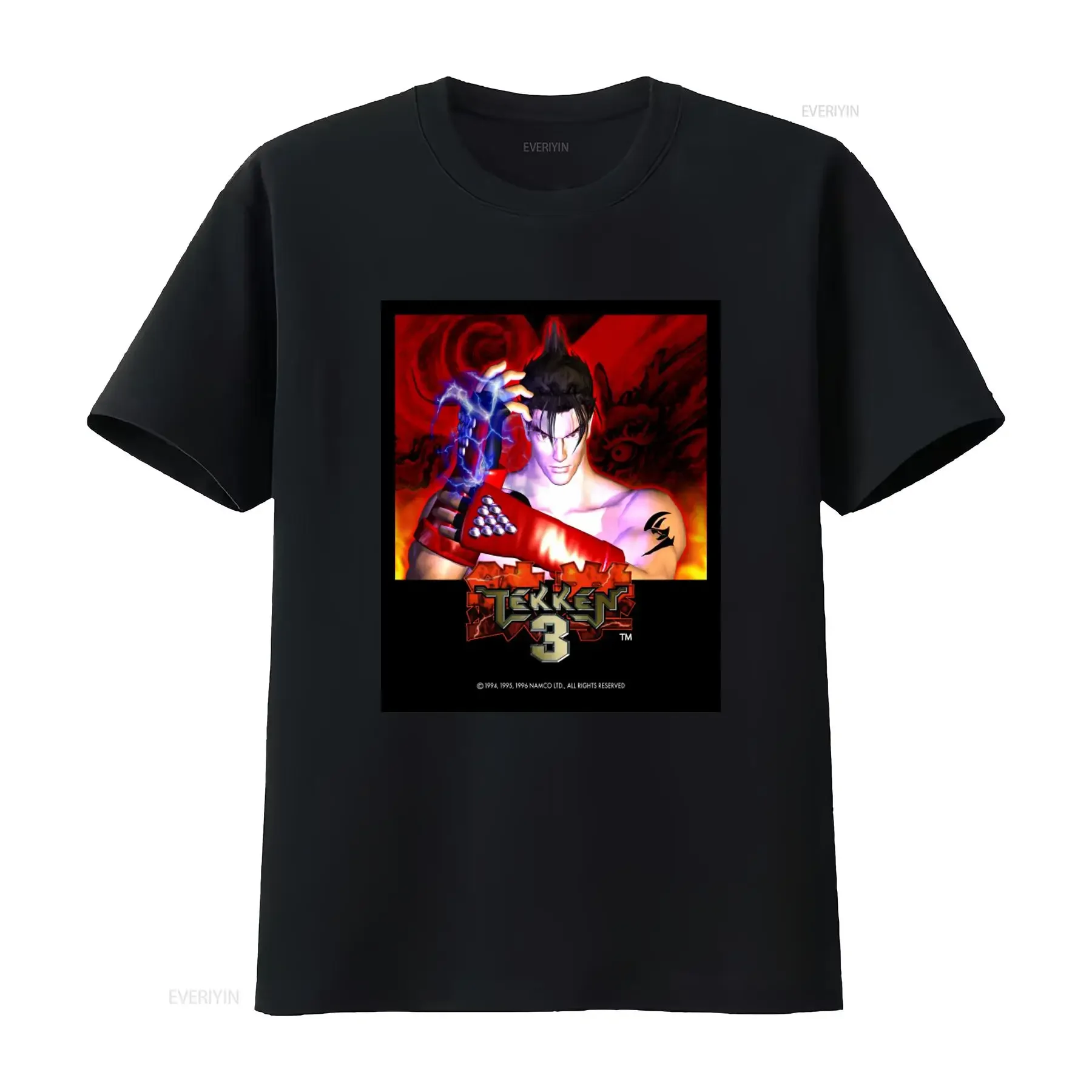 Vintage Tekken 3 Fighting Video Game Print T shirt for Men Size L vintage Washed Soft Comfortable Breathable Casual Slightly