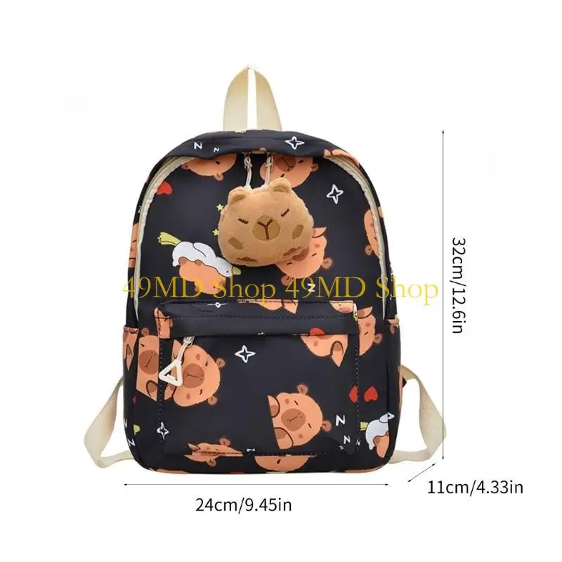 49md Leichtes Kinder -Rucksack mit lustigen Capybara -Cartoon -Schultasche für Kind