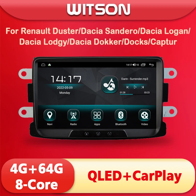 

WITSON Android 11 Car radio For Renault Duster Dacia Sandero Dacia Logan Dacia Dokker QLED Screen Wireless carplay headunit