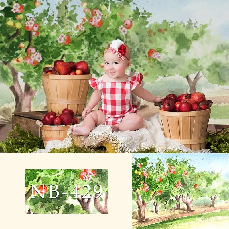 

Mocsicka Fruit Backdrops Newborn Boy or Girl Bokeh Photographic Background Baby Shower Decor Photo Photocall Background Props