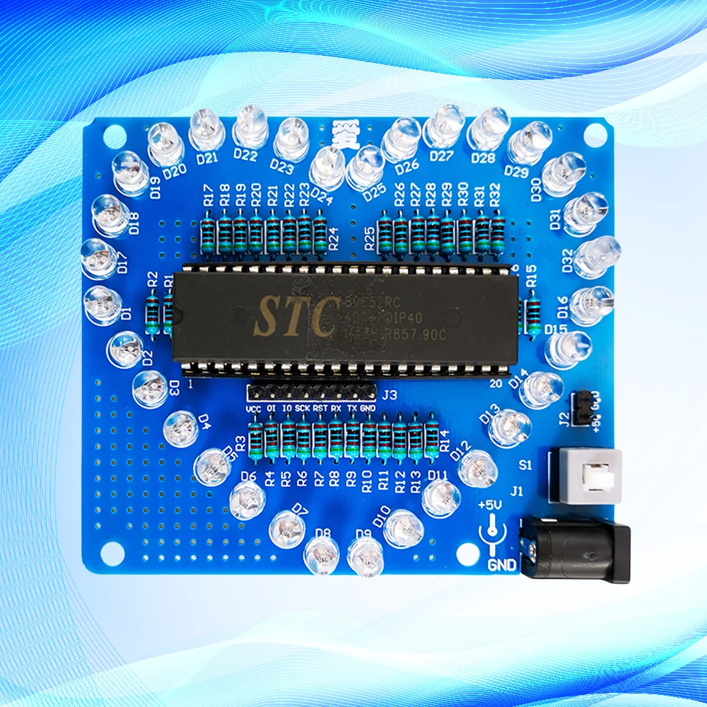 DIY Bunte Liebe Kit LED Herzförmige Fließende Licht USB Netzteil mit Shell Praxis Schweißen DIY Elektronische KIT