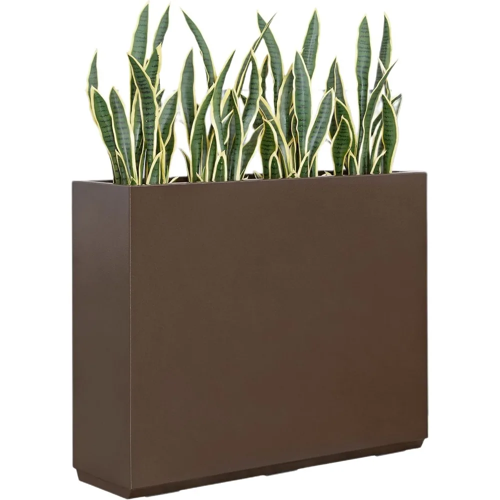 

Metallic Heavy Planter for Outdoor Plants, 38Lx10Wx30H Inches Tall and Long Metal Divider Planter Box for Outside & Indoor, No A