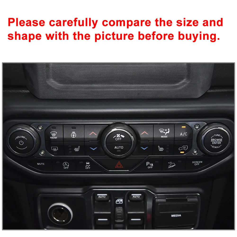 4Pcs/Set Car Air Conditioner Switch Knob Ring Cover Decoration Trim For Jeep Wrangler JL 2018 2019 2020 CNC Aluminum