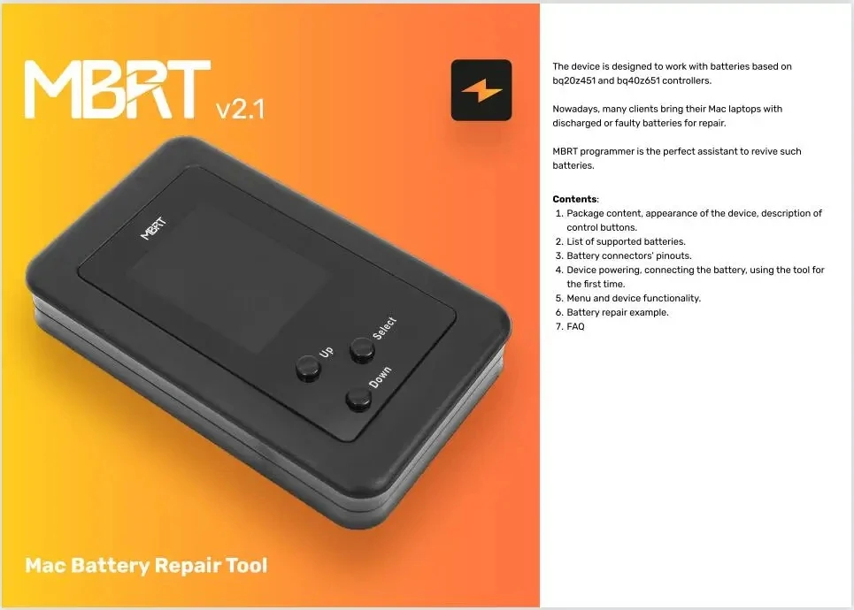 Mbrt macbook battery repair tool with MBRT lite Box