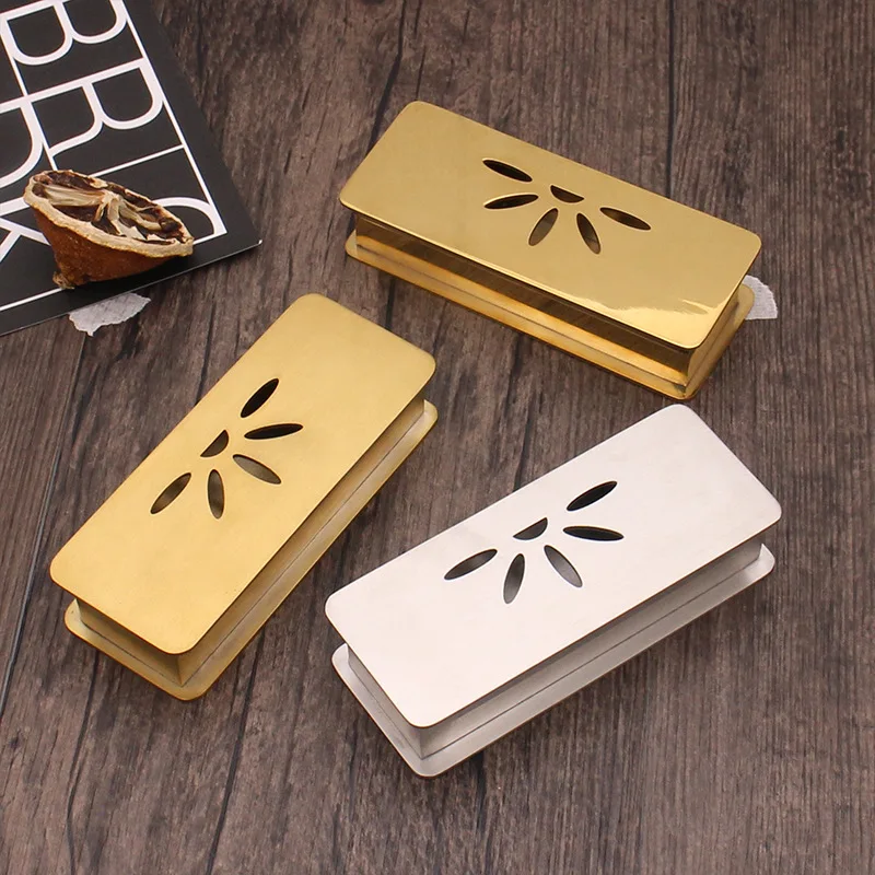 Porta palillos acero inoxidable retro – Diseño hueco con pulsador - imagen 5