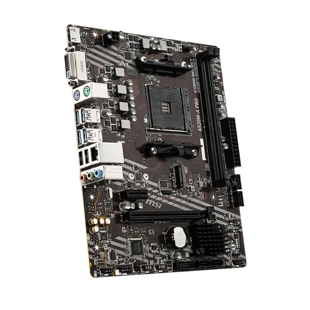 لوحة أم MSI AMD A520M-A PRO تدعم وحدة المعالجة المركزية Ryzen R3 R5 R7 5000 & 3000 سلسلة اللوحة الرئيسية AM4 M.2 NVME ثنائي القناة DDR4 جديد تمامًا