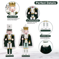 30CM Nutcracker snowflake cape soldier snow-white puppet wooden Nutcracker statue doll Christmas New Year gift decoration