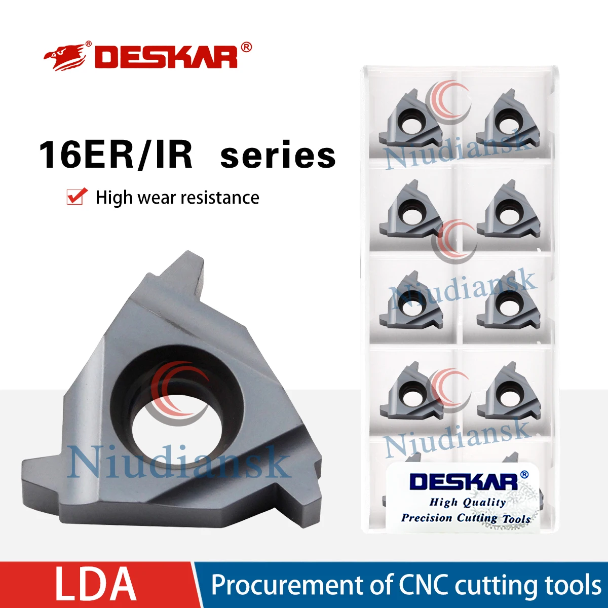 

16ER/16ER 1,5TR/2TR/2,5TR/3TR LDA Токарные станки с ЧПУ Вставки с трапециевидной резьбой Режущие токарные инструменты для обработки универсального материала