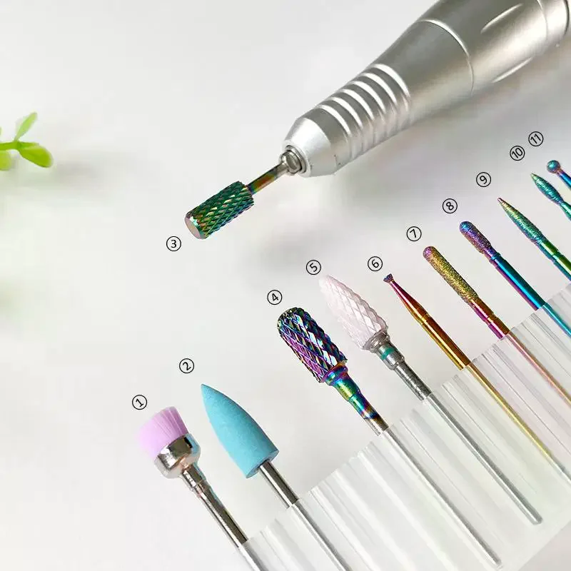 11 Pcs/box Professional Ceramic Nail Drill Bit Set Electric Manicure Nail File Bit For Acrylic Gel Nails And Cuticles
