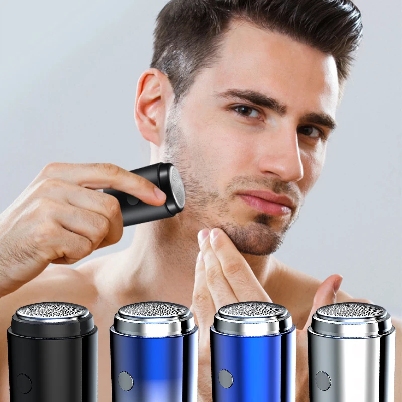 Mini barbeador elétrico masculino, veículo, viagens de negócios, aparador de barba, recarregável por usb, carregamento tipo c, ferramenta de limpeza facial