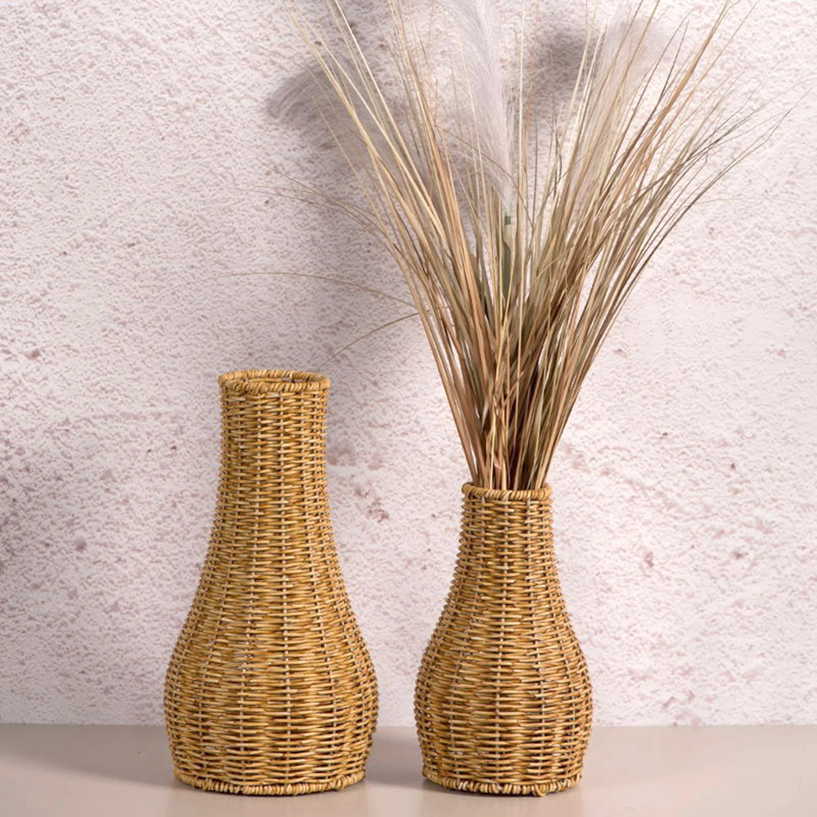 Imitation Rattan Weaving  Vase Natural Looking Decorative Vase for Living Room & Wedding Arrangements