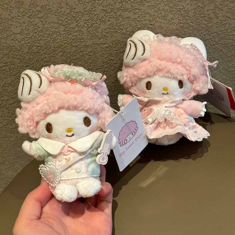

New Angel Series Lamb Piano Plush Doll Clothing Toys My Melody Summer Cake Set Doll Clothes Bags Hanging Ornament Keychain