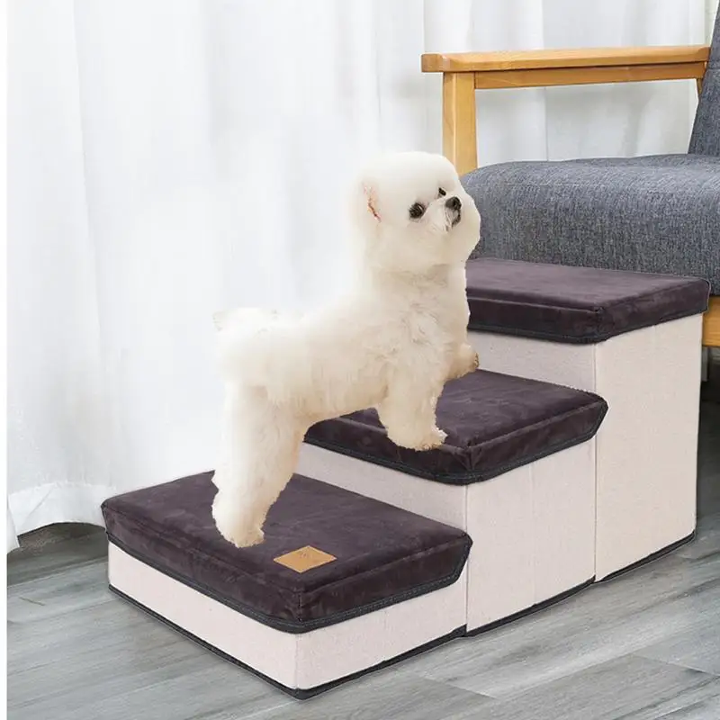 Pet Dog Stairs High Quality Simple And Modern Foldable Storage Case Non-Slip Safety Ramps Puppy Climbing Ladder Pets Supplies