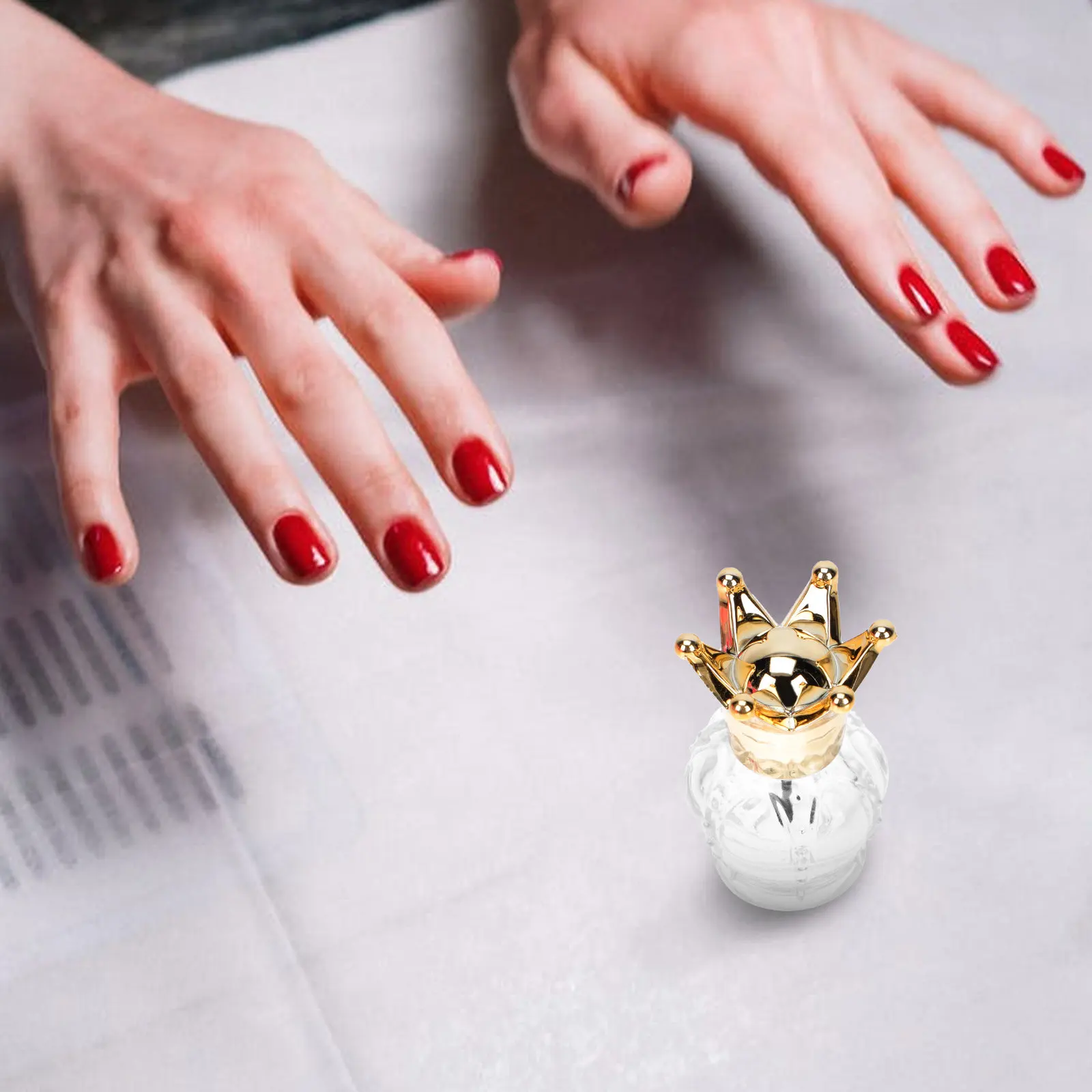 Conjunto de 6 Frascos de Vidro para Esmalte com Tampa de Escova de Alta Qualidade, Garrafas Vazias com Design Sem Costura e à Prova de Vazamento, Embalagem Portátil para Cosméticos