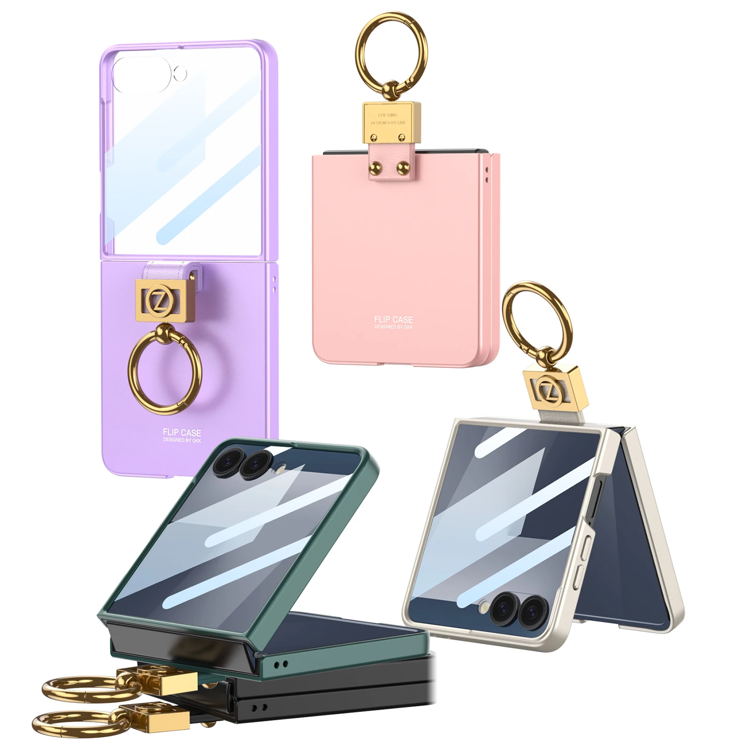 

Ultra-thin Ring Holder Case for Samsung Galaxy Z Flip 7 Case Outer Screen Glass Protective Matte Cover For Galaxy Z Flip6