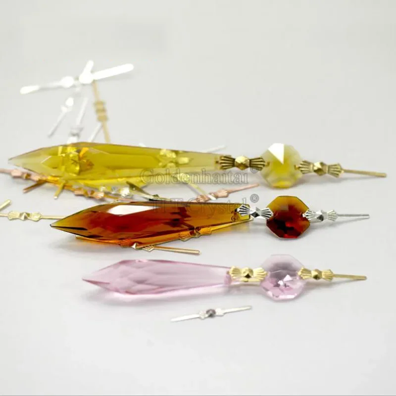 Chandelier Prism Lamp Parts Crystal Beads Metal Buttery Buckle Connector Hanging Pendant Suncatcher Accessories