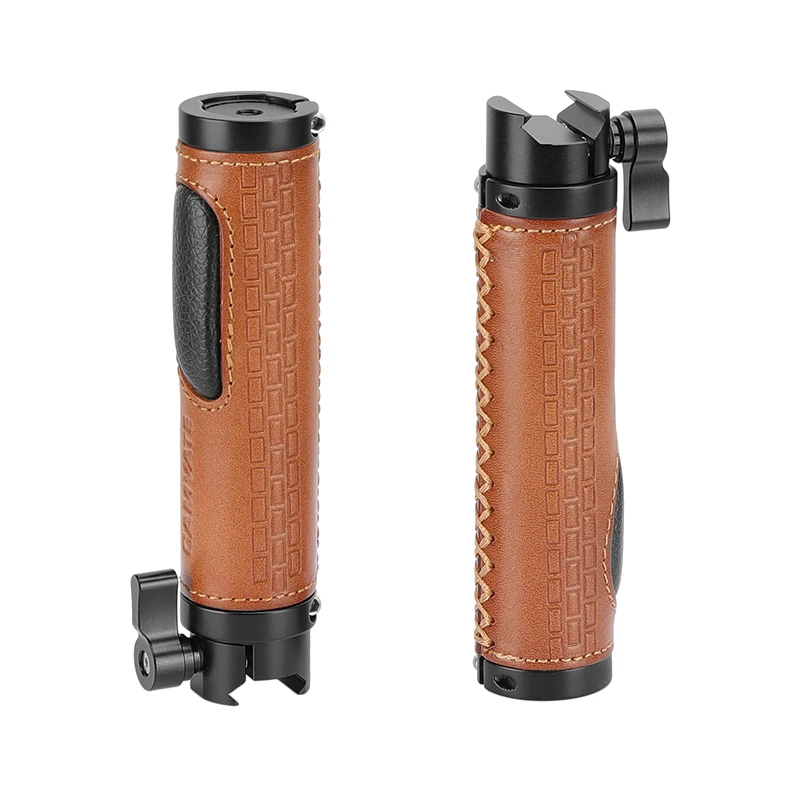 CAMVATE Leather-covered Camera Handle Grip Stabilizer With NATO Clamp Connector For DSLR Camera Cage / Smartphone Stand A Pair