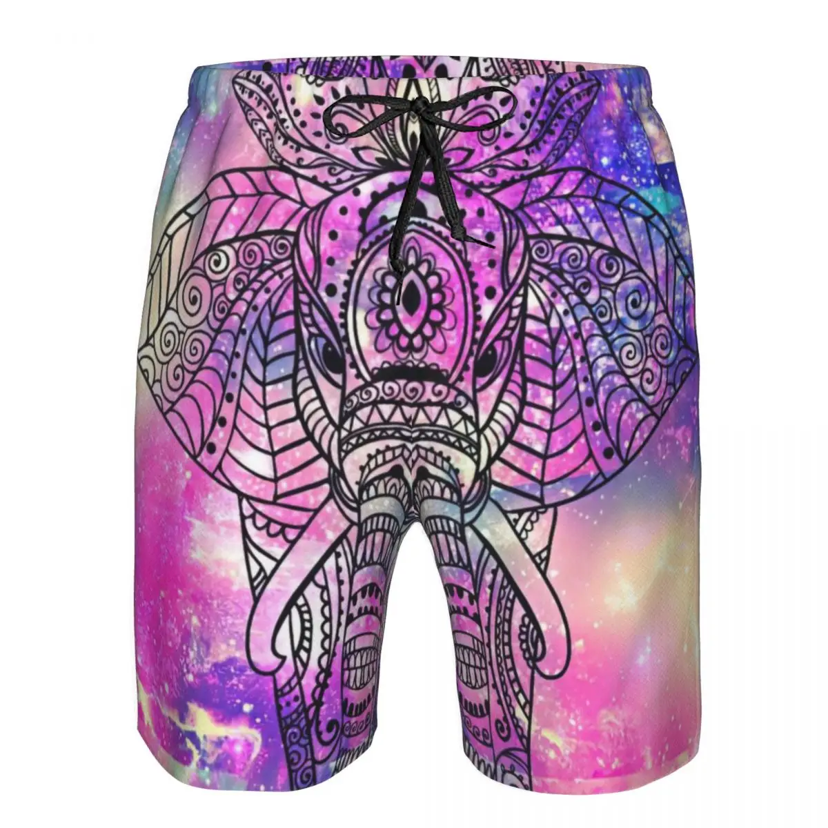 Elephant Colorful Indian Men's Beach Shorts Fitness Quick-drying Swimsuit Funny Street Fun 3D Shorts