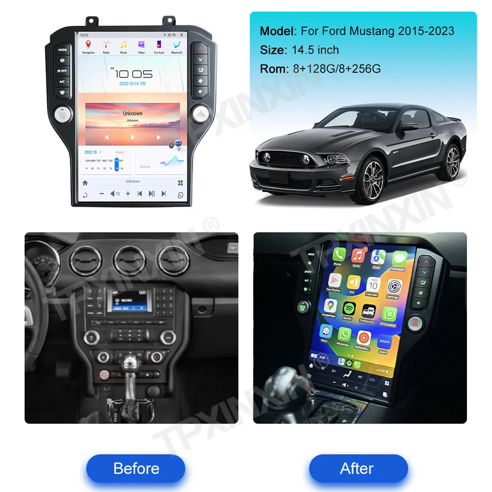 

Car Accessories Radio For Ford Mustang 2015-2023 Android Auto GPS Navigation Multimedia Stereo Receiver Head Unit Offline Maps