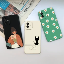 Case For Samsung Galaxy A04 A04e M04 Fashion Sunflower Shockproof Liquid Silicone Case Pretty Cover For Samsung A04 e Funda Capa