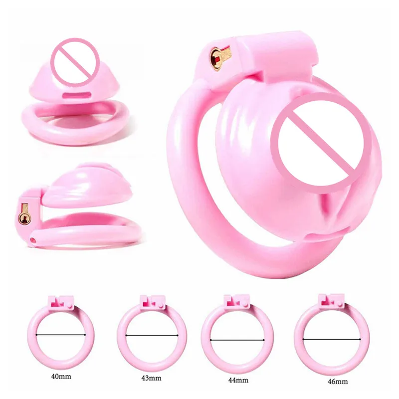 Pink pussy Lightweight Male Chastity cage Chastity Device With 4 Rings Sex toys for Couples