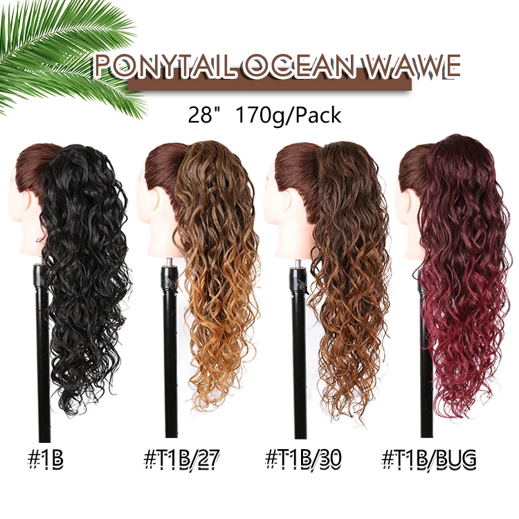 Julianna Synthetischer Haarverlängerungs-Pferdeschwanz, 28 Zoll lang, Bio-Afro-Kinky-Curly-Glatt, natürlicher Kordelzug-Pferdeschwanz aus Kanekalon – Detail 15