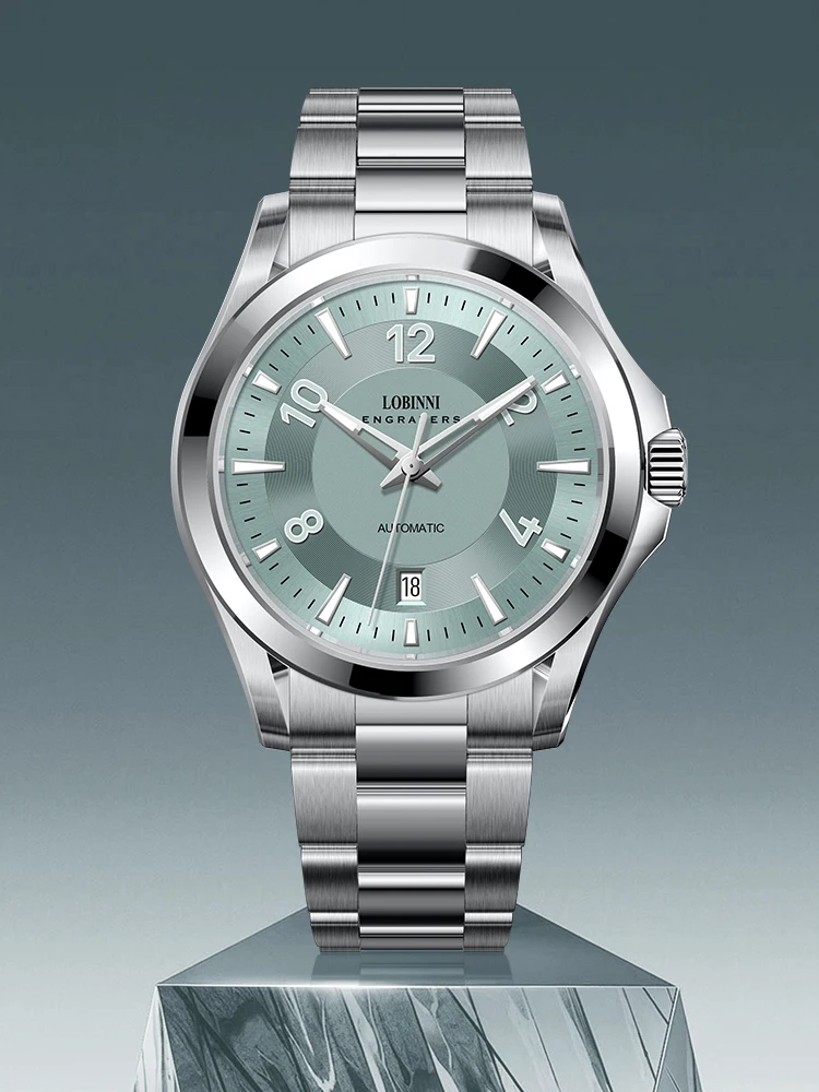 جديد LOBINNI ساعة رجالية العلامة التجارية الفاخرة 41.5 مللي متر ساعة اليد الميكانيكية التلقائية 50 مقاوم للماء الياقوت مضيئة تاريخ ميوتا 8215