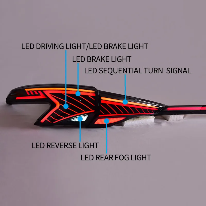 سيارة ل Toyt سيينا أضواء خلفية 2021-2023 مصباح ليد الذيل مصباح DRL إشارة الفرامل عكس اكسسوارات السيارات #6
