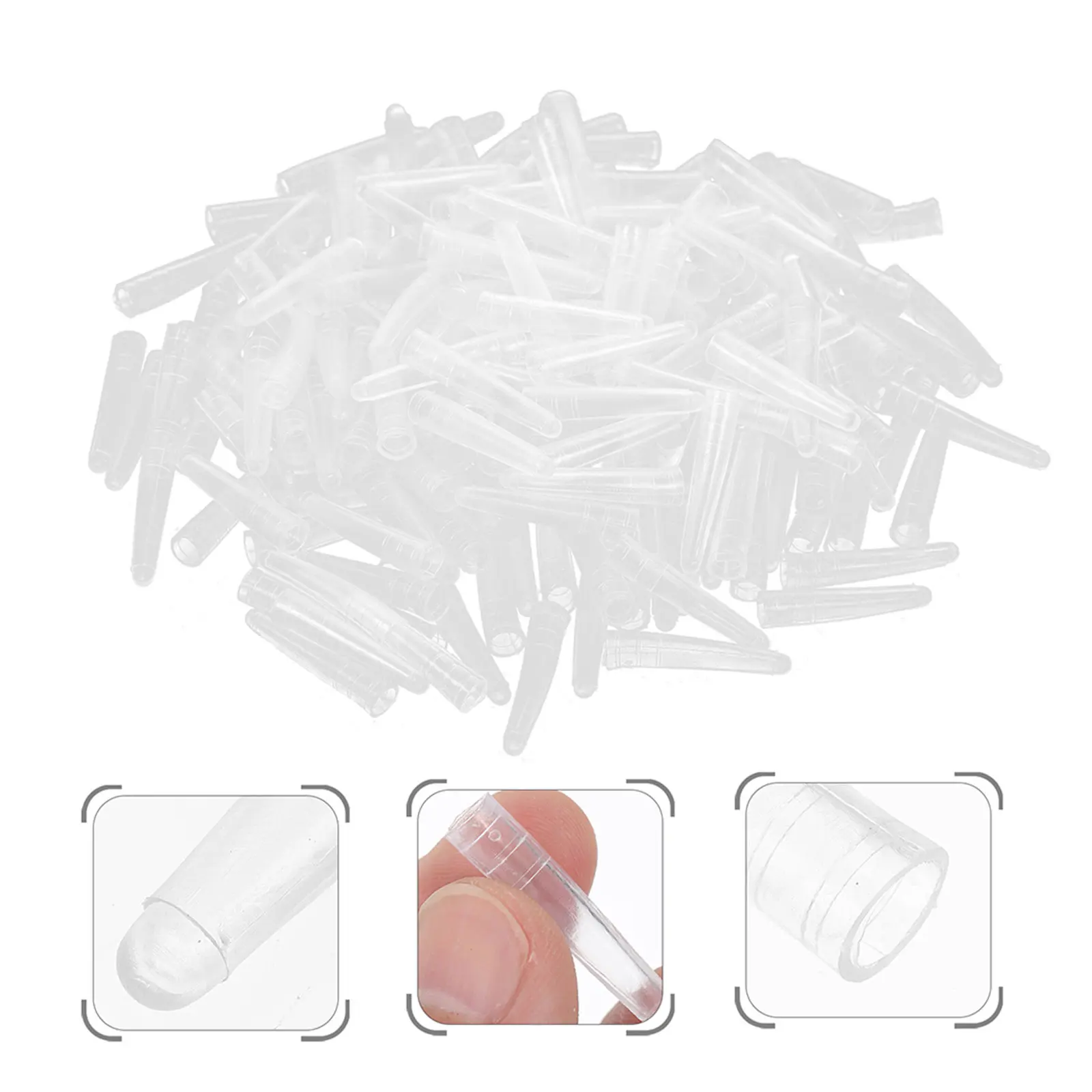 300Pcs Premium Silicone Tweezers Protective Caps Non-Slip Flexible Fit for Eyelash Tweezers Elbow Dolphin Clip Tweezer Sleeve