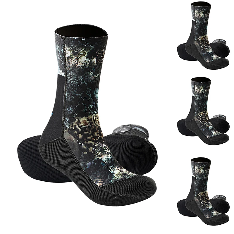 Diving Socks 3Mm Neoprene Diving Socks Camouflage Beach Socks Warm Swimming Socks