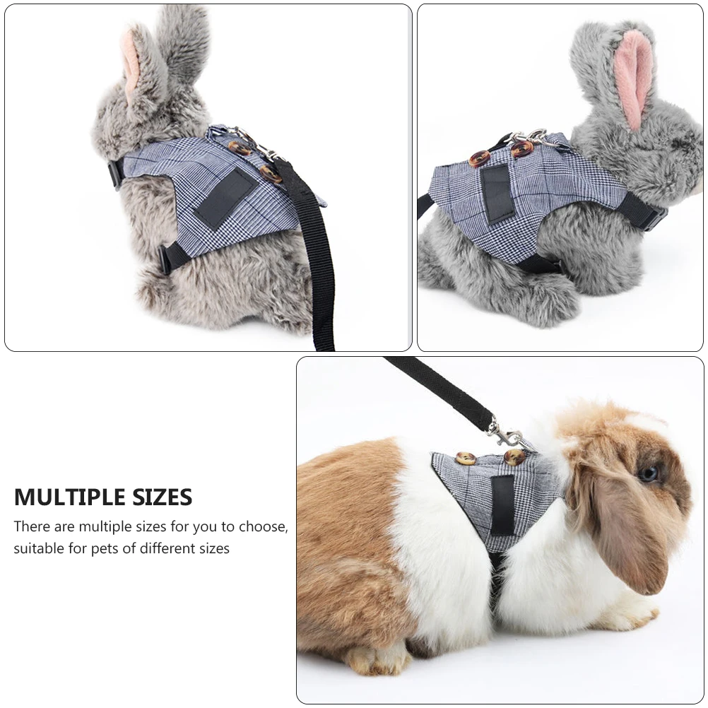 

1Set Small Pet Harness Adjustable Lightweight Bunny Pulling Rope Soft Chest Strap Breathable Pet Leash for Outdoor Safe Walk