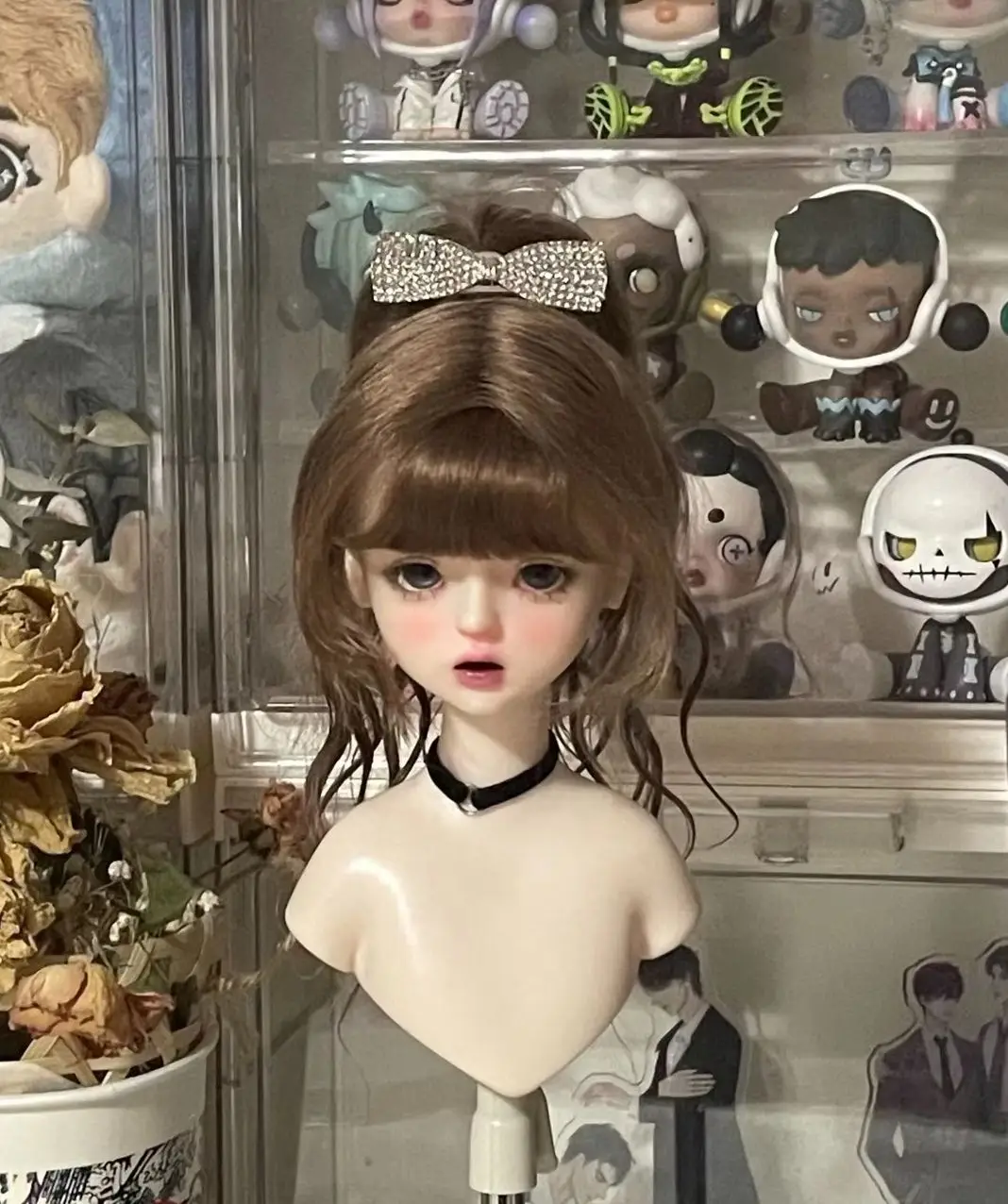 

Коричневый высокий хвост BJD парик 1/4 мохеровый парик кукольные волосы бесплатная доставка ​