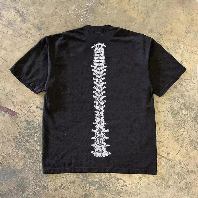 

Vintage Opaque Heavy Niche Printed T-Shirt Summer Men's and Women's Creative Design Casual Loose Version