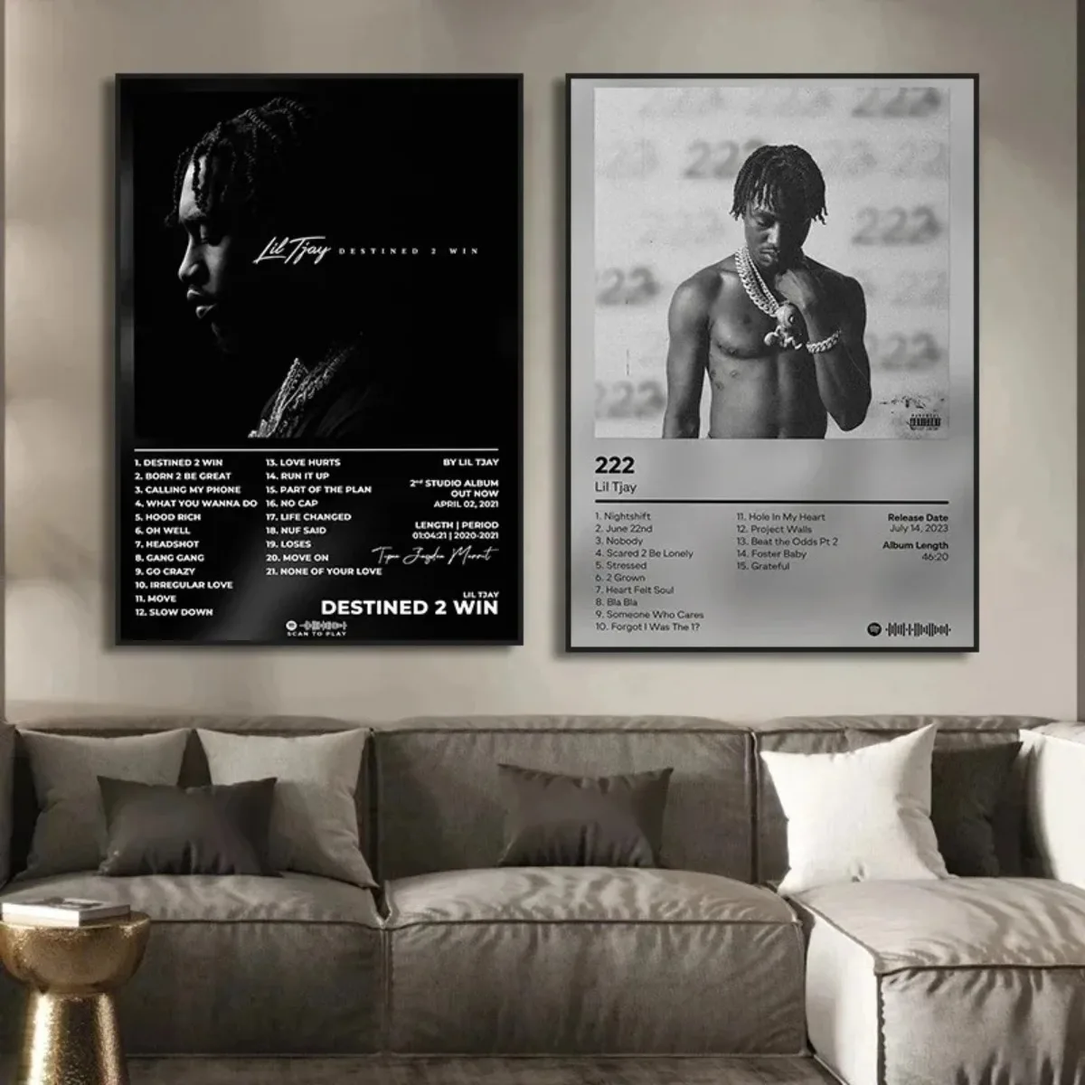 Lil Tjay Posters New Music Album  Hip Hop Pop Rapper Cover for Room Aesthetics Canvas Painting Pictures Art Wall Decor