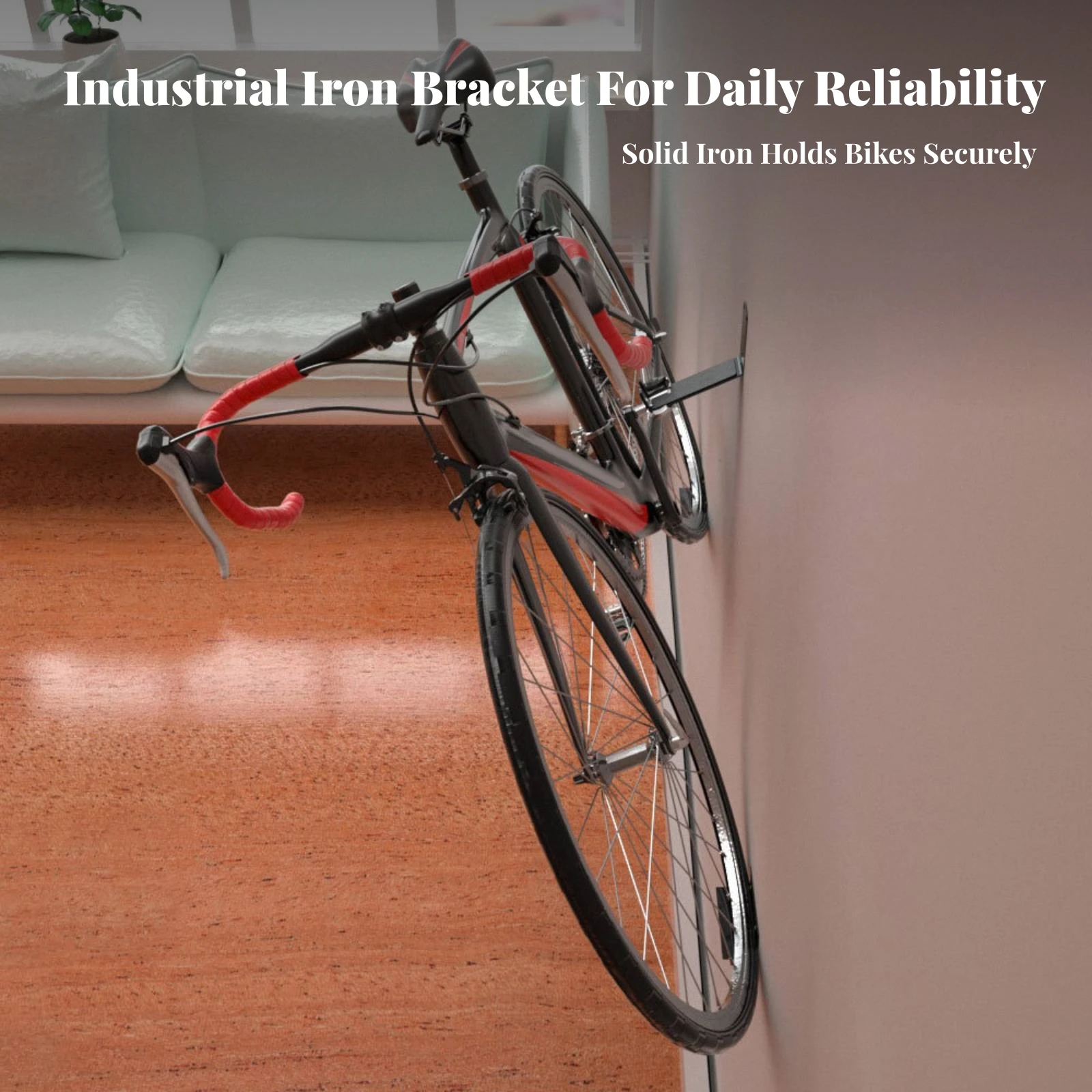 Vertical Bike Parking Rack Indoor Wall Mount Bike Rack Bike Wall Hanger with Screws Sturdy Hardware Compact for Cyclists